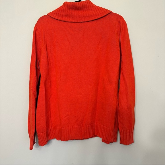 Lauren Ralph Lauren Green Label Knit Sweater Gold Buttons Orange Jumper Size 1X - Picture 7 of 9